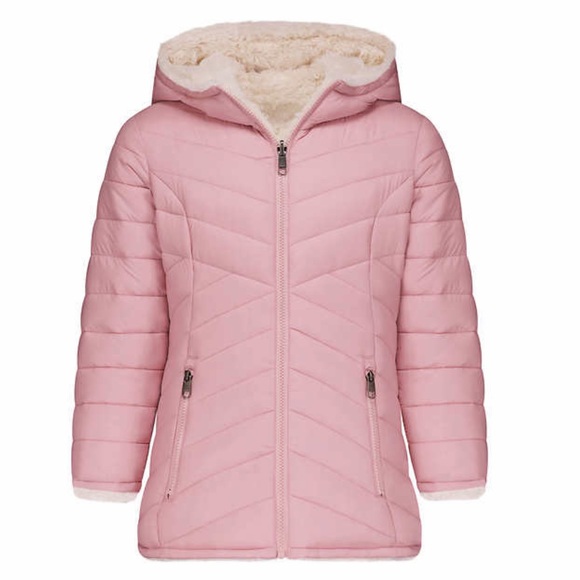 Steve Madden Youth Girls Reversible Parka ~ PINK - Picture 5 of 8